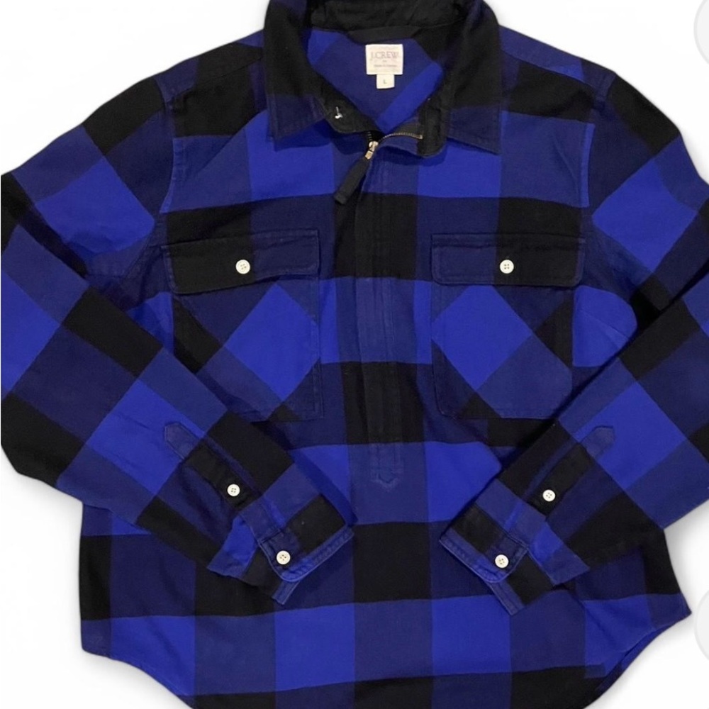 J. Crew Blue and Black Plaid Sweater